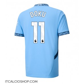 Manchester City Jeremy Doku #11 Prima Maglia 2024-25 Manica Corta